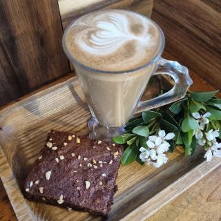 Pedal and Sip Brownie and Coffee